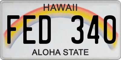 HI license plate FED340