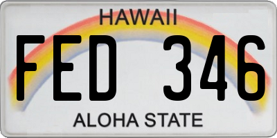 HI license plate FED346