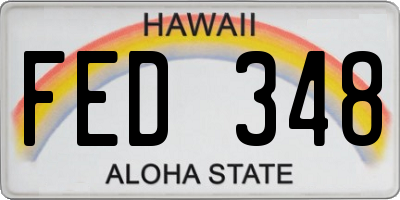 HI license plate FED348