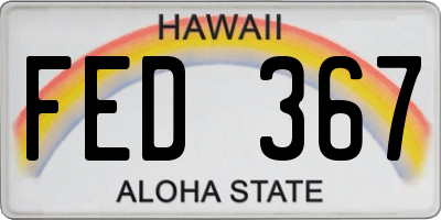 HI license plate FED367