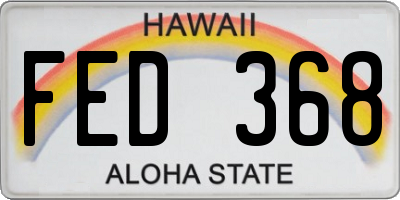 HI license plate FED368