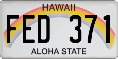 HI license plate FED371