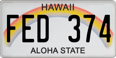 HI license plate FED374