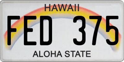 HI license plate FED375