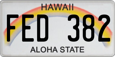 HI license plate FED382