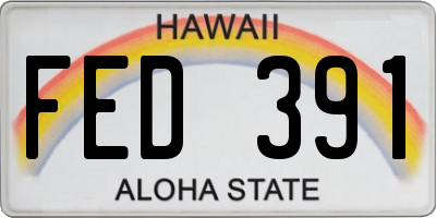 HI license plate FED391