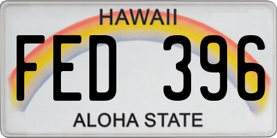 HI license plate FED396