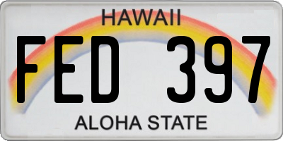 HI license plate FED397