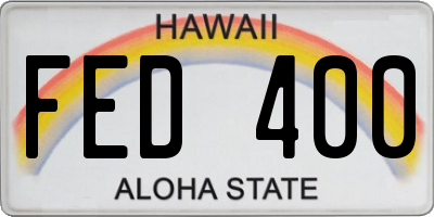 HI license plate FED400