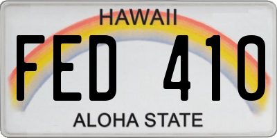 HI license plate FED410
