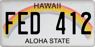 HI license plate FED412