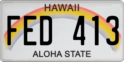 HI license plate FED413