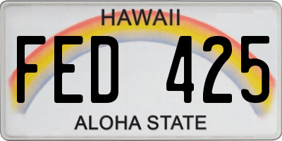 HI license plate FED425