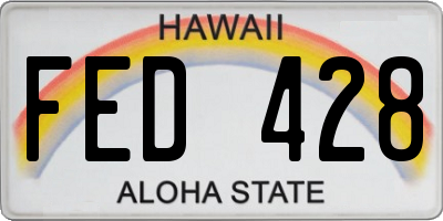 HI license plate FED428