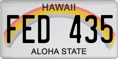 HI license plate FED435