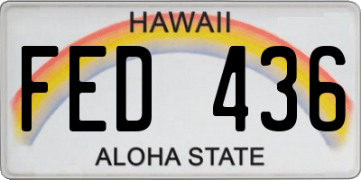HI license plate FED436