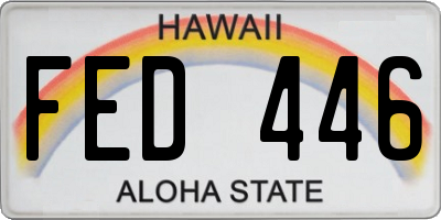 HI license plate FED446