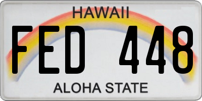 HI license plate FED448
