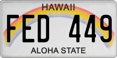 HI license plate FED449