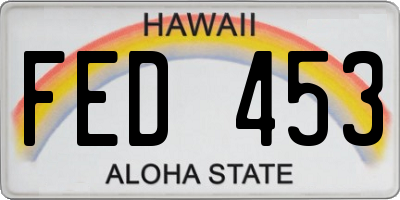 HI license plate FED453