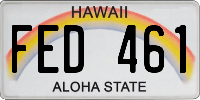 HI license plate FED461