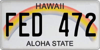 HI license plate FED472