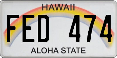 HI license plate FED474
