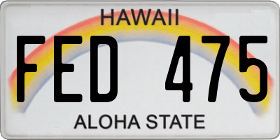 HI license plate FED475