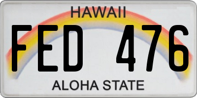 HI license plate FED476