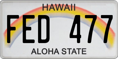HI license plate FED477