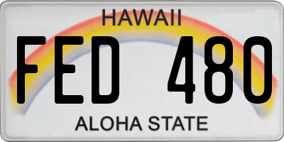 HI license plate FED480