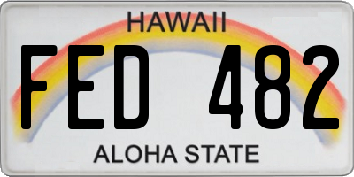 HI license plate FED482