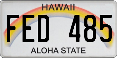 HI license plate FED485
