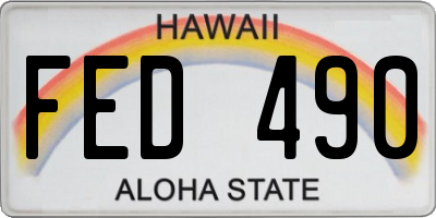 HI license plate FED490