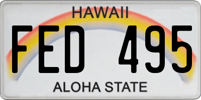 HI license plate FED495