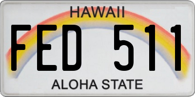 HI license plate FED511