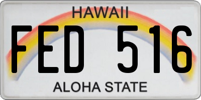HI license plate FED516