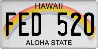 HI license plate FED520