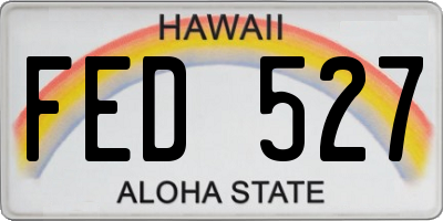 HI license plate FED527