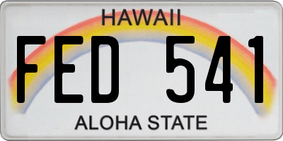 HI license plate FED541