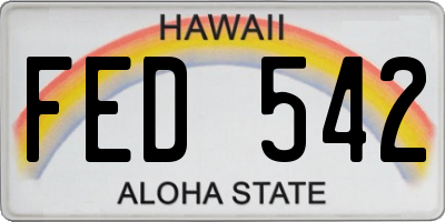HI license plate FED542