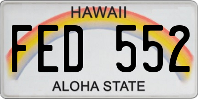 HI license plate FED552