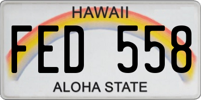 HI license plate FED558