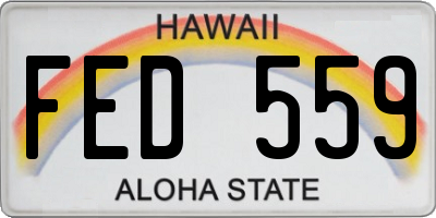 HI license plate FED559