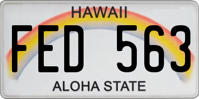 HI license plate FED563