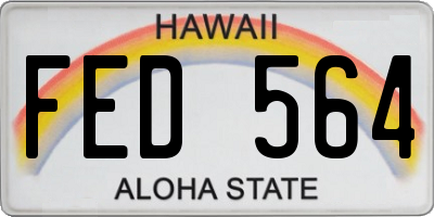 HI license plate FED564