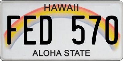 HI license plate FED570