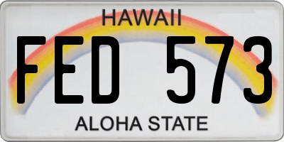 HI license plate FED573