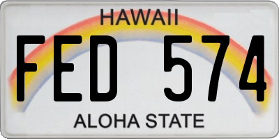 HI license plate FED574