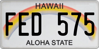 HI license plate FED575